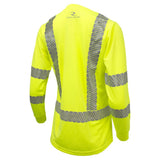 Women’s ANSI Class 3 Hi-Vis Long Sleeve Safety Shirt with Moisture Wicking Mesh & Reflective Tape