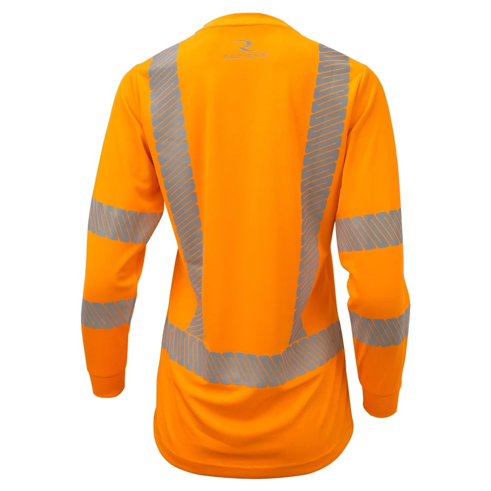 Women’s ANSI Class 3 Hi-Vis Long Sleeve Safety Shirt with Moisture Wicking Mesh & Reflective Tape