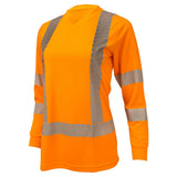 Women’s ANSI Class 3 Hi-Vis Long Sleeve Safety Shirt with Moisture Wicking Mesh & Reflective Tape
