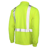 ANSI Class 2 Hi-Vis Long Sleeve Safety Polo Shirt with Moisture Wicking Mesh & Reflective Tape
