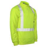 ANSI Class 2 Hi-Vis Long Sleeve Safety Polo Shirt with Moisture Wicking Mesh & Reflective Tape