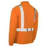 ANSI Class 2 Hi-Vis Long Sleeve Safety Polo Shirt with Moisture Wicking Mesh & Reflective Tape