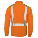 ANSI Class 2 Hi-Vis Long Sleeve Safety Polo Shirt with Moisture Wicking Mesh & Reflective Tape
