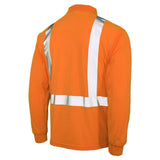 ANSI Class 2 Hi-Vis Long Sleeve Safety Polo Shirt with Moisture Wicking Mesh & Reflective Tape