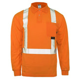 ANSI Class 2 Hi-Vis Long Sleeve Safety Polo Shirt with Moisture Wicking Mesh & Reflective Tape