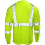 ANSI Class 3 Hi-Vis UV Protection Long Sleeve Safety Shirt with Segmented Reflective Tape & Moisture Wicking Mesh