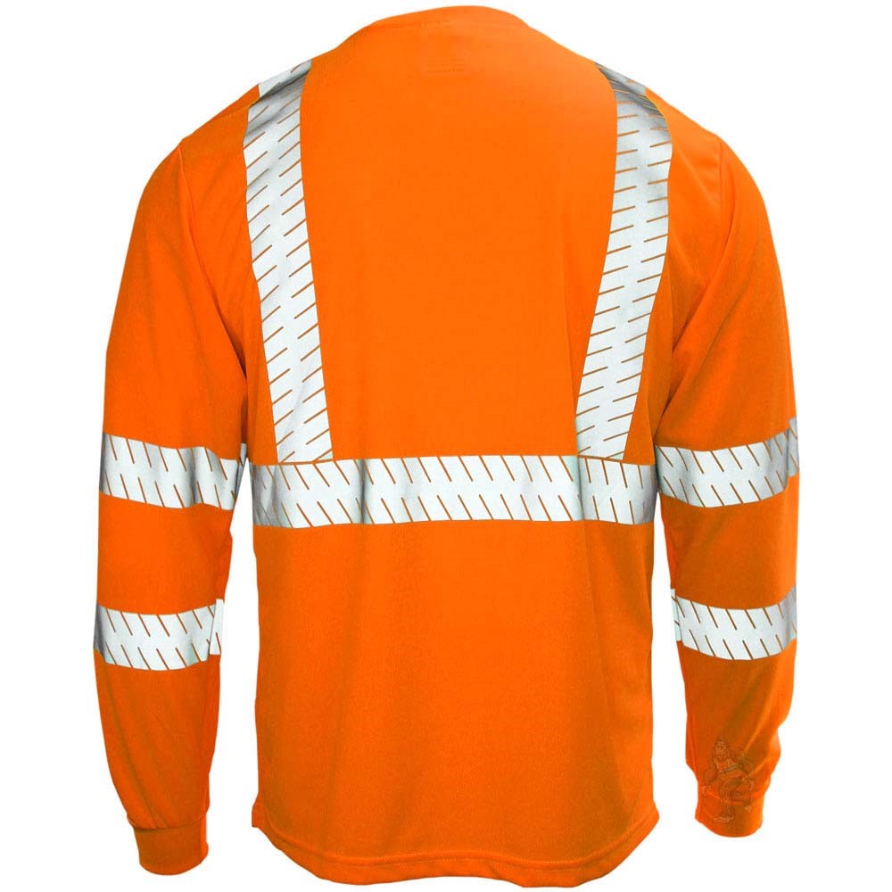 ANSI Class 3 Hi-Vis UV Protection Long Sleeve Safety Shirt with Segmented Reflective Tape & Moisture Wicking Mesh