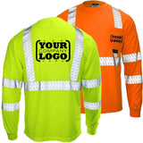 ANSI Class 3 Hi-Vis UV Protection Long Sleeve Safety Shirt with Segmented Reflective Tape & Moisture Wicking Mesh