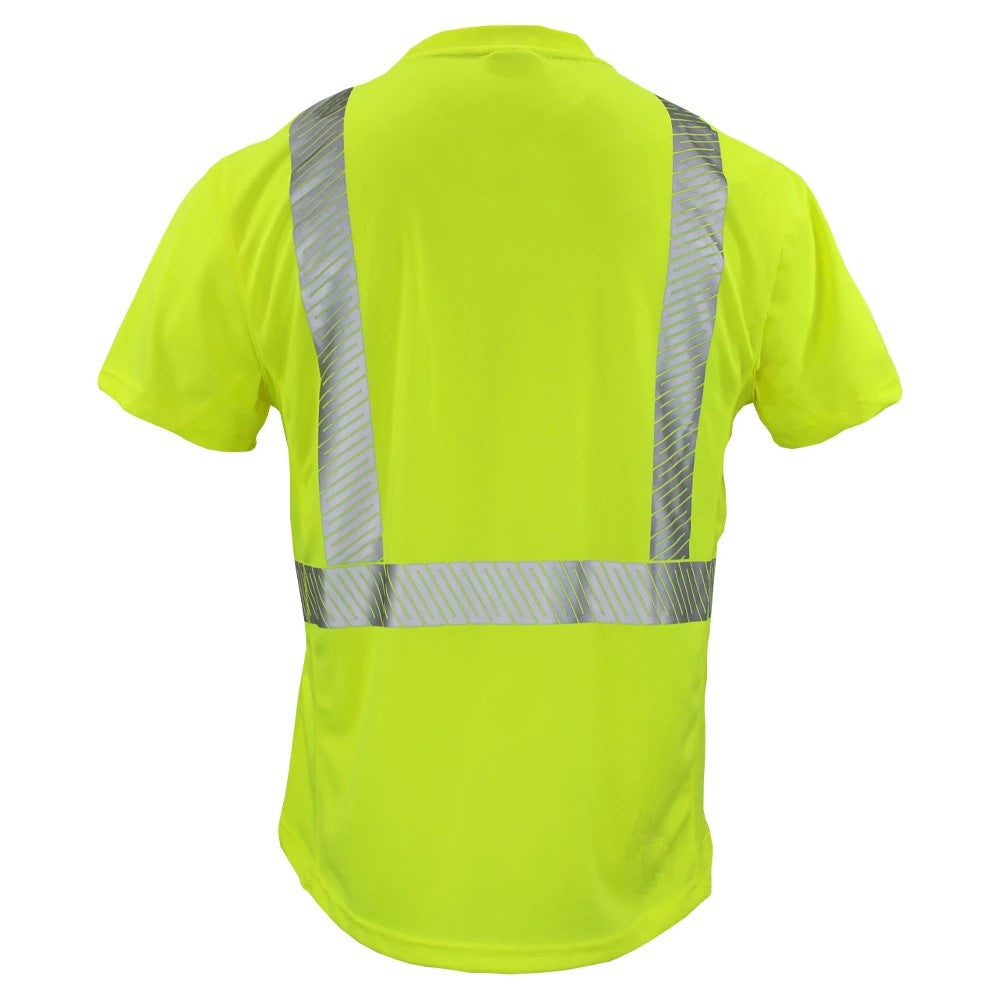 ANSI Class 2 Hi-Vis Short Sleeve Cooling Safety Shirt with Segmented Reflective Tape & Moisture Wicking Fabric