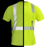 ANSI Class 2 Hi-Vis Short Sleeve Cooling Safety Shirt with Segmented Reflective Tape & Moisture Wicking Fabric
