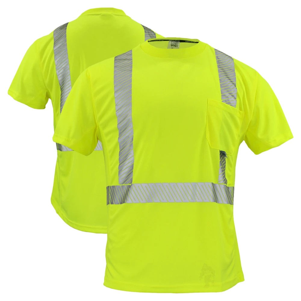 ANSI Class 2 Hi-Vis Short Sleeve Cooling Safety Shirt with Segmented Reflective Tape & Moisture Wicking Fabric
