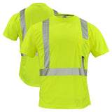 ANSI Class 2 Hi-Vis Short Sleeve Cooling Safety Shirt with Segmented Reflective Tape & Moisture Wicking Fabric