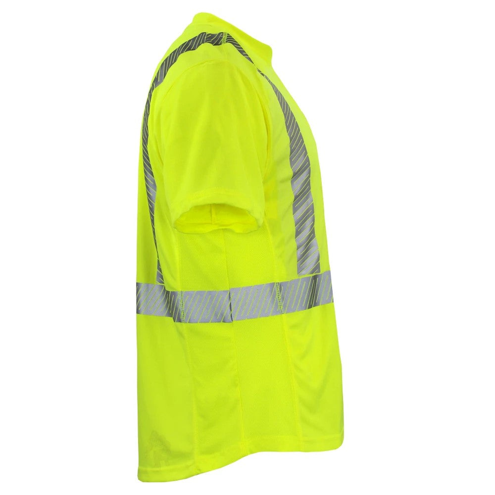 ANSI Class 2 Hi-Vis Short Sleeve Cooling Safety Shirt with Segmented Reflective Tape & Moisture Wicking Fabric