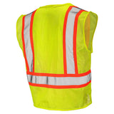 Class 2 Hi-Vis Economy Mesh Safety Vest with Zipper Closure, Reflective Tape & Contrast Trim, ANSI Type R Compliant, Orange/Lime, S-5XL