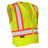 Class 2 Hi-Vis Economy Mesh Safety Vest with Zipper Closure, Reflective Tape & Contrast Trim, ANSI Type R Compliant, Orange/Lime, S-5XL
