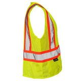 Class 2 Hi-Vis Economy Mesh Safety Vest with Zipper Closure, Reflective Tape & Contrast Trim, ANSI Type R Compliant, Orange/Lime, S-5XL