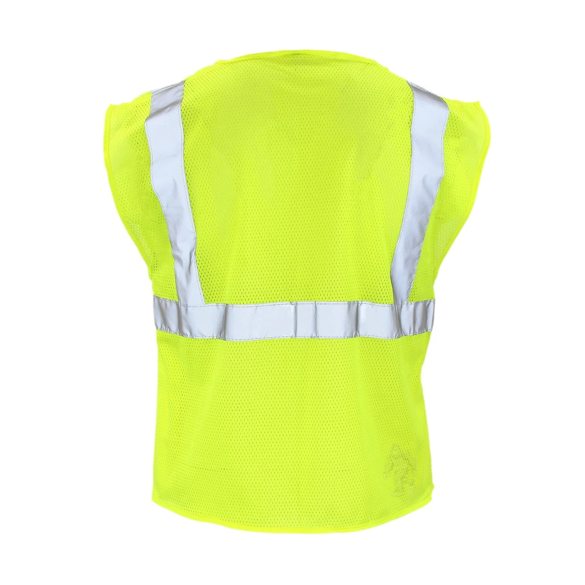 ANSI Class 2 Hi Vis Mesh Safety Vest with Zipper Closure, Reflective Stripes & Pockets, Type R Economy Work Vest, Lime/Orange, SM-5X