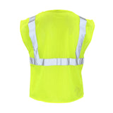 ANSI Class 2 Hi Vis Mesh Safety Vest with Zipper Closure, Reflective Stripes & Pockets, Type R Economy Work Vest, Lime/Orange, SM-5X