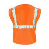 ANSI Class 2 Hi Vis Mesh Safety Vest with Zipper Closure, Reflective Stripes & Pockets, Type R Economy Work Vest, Lime/Orange, SM-5X