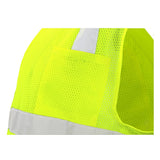 ANSI Class 2 Hi Vis Mesh Safety Vest with Zipper Closure, Reflective Stripes & Pockets, Type R Economy Work Vest, Lime/Orange, SM-5X