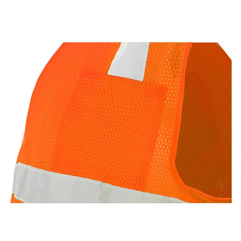 ANSI Class 2 Hi Vis Mesh Safety Vest with Zipper Closure, Reflective Stripes & Pockets, Type R Economy Work Vest, Lime/Orange, SM-5X