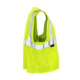 ANSI Class 2 Hi Vis Mesh Safety Vest with Zipper Closure, Reflective Stripes & Pockets, Type R Economy Work Vest, Lime/Orange, SM-5X