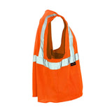ANSI Class 2 Hi Vis Mesh Safety Vest with Zipper Closure, Reflective Stripes & Pockets, Type R Economy Work Vest, Lime/Orange, SM-5X