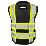 ANSI Class 1 Heavy Duty Surveyor Safety Vest with Zipper, Reflective Tape & Multi-Pocket Storage – Black
