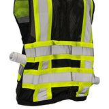 ANSI Class 1 Heavy Duty Surveyor Safety Vest with Zipper, Reflective Tape & Multi-Pocket Storage – Black