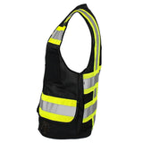 ANSI Class 1 Heavy Duty Surveyor Safety Vest with Zipper, Reflective Tape & Multi-Pocket Storage – Black