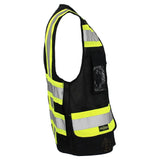 ANSI Class 1 Heavy Duty Surveyor Safety Vest with Zipper, Reflective Tape & Multi-Pocket Storage – Black