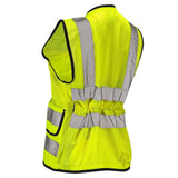 Women’s ANSI Class 2 Heavy Duty Surveyor Safety Vest with Zipper Closure & Reflective Stripes – Hi Vis Utility Work Vest for Construction, Traffic Control & Surveying