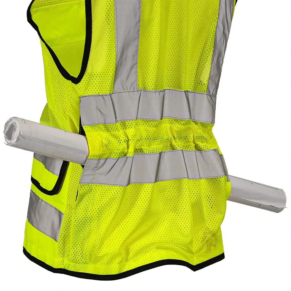 Women’s ANSI Class 2 Heavy Duty Surveyor Safety Vest with Zipper Closure & Reflective Stripes – Hi Vis Utility Work Vest for Construction, Traffic Control & Surveying