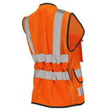 Women’s ANSI Class 2 Heavy Duty Surveyor Safety Vest with Zipper Closure & Reflective Stripes – Hi Vis Utility Work Vest for Construction, Traffic Control & Surveying