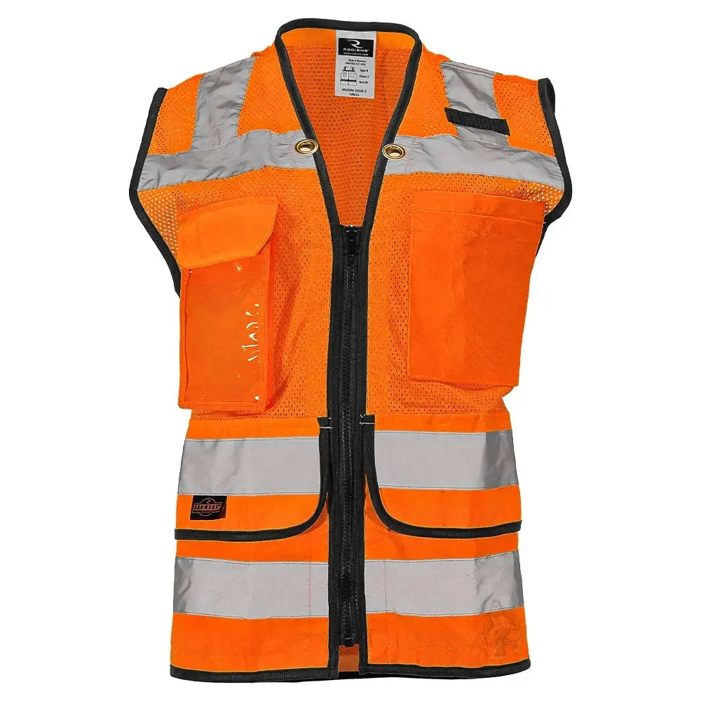 Women’s ANSI Class 2 Heavy Duty Surveyor Safety Vest with Zipper Closure & Reflective Stripes – Hi Vis Utility Work Vest for Construction, Traffic Control & Surveying
