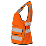 Women’s ANSI Class 2 Heavy Duty Surveyor Safety Vest with Zipper Closure & Reflective Stripes – Hi Vis Utility Work Vest for Construction, Traffic Control & Surveying
