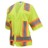 Women’s ANSI Class 3 High Visibility Surveyor Safety Vest with Zipper Closure & Reflective Stripes – Hi Vis Work Vest for Construction, Roadwork & Utility Crews