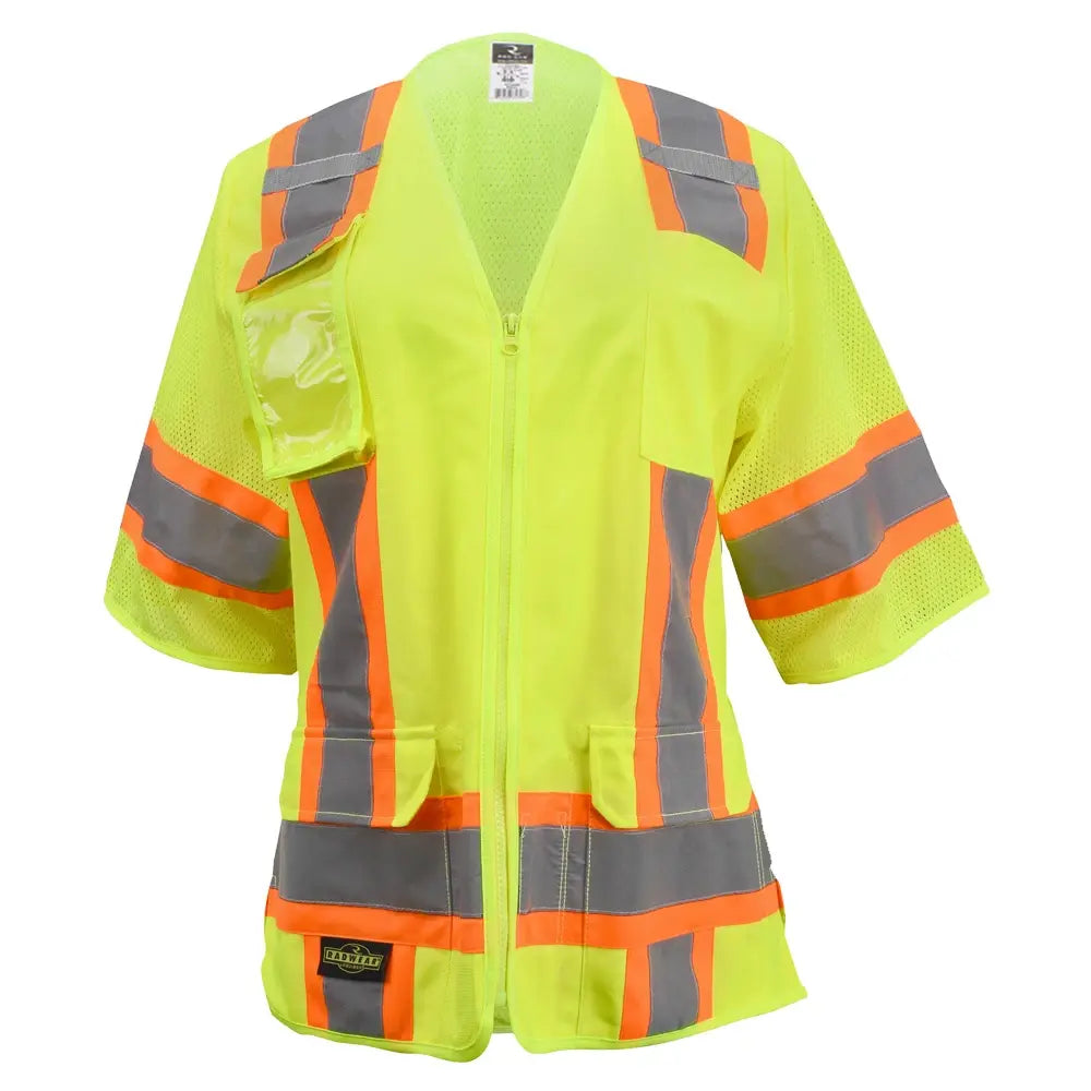 Women’s ANSI Class 3 High Visibility Surveyor Safety Vest with Zipper Closure & Reflective Stripes – Hi Vis Work Vest for Construction, Roadwork & Utility Crews