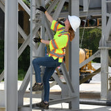 Women’s ANSI Class 3 High Visibility Surveyor Safety Vest with Zipper Closure & Reflective Stripes – Hi Vis Work Vest for Construction, Roadwork & Utility Crews