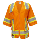 Women’s ANSI Class 3 High Visibility Surveyor Safety Vest with Zipper Closure & Reflective Stripes – Hi Vis Work Vest for Construction, Roadwork & Utility Crews
