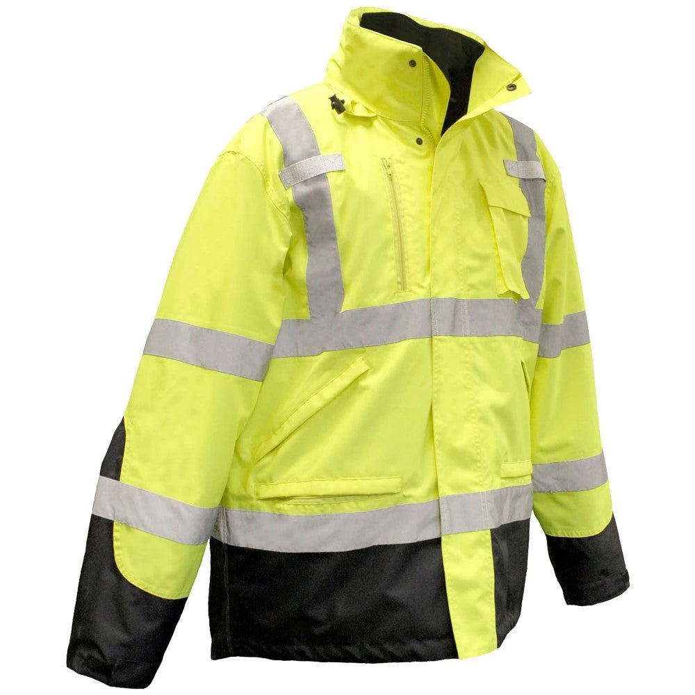ANSI Class 3 Weatherproof 3-in-1 Safety Parka with Removable Fleece Liner & Reflective Tape