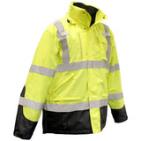 ANSI Class 3 Weatherproof 3-in-1 Safety Parka with Removable Fleece Liner & Reflective Tape