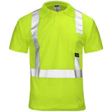 ANSI Class 2 Hi-Vis Short Sleeve Safety Polo Shirt with Moisture Wicking Fabric & Reflective Tape