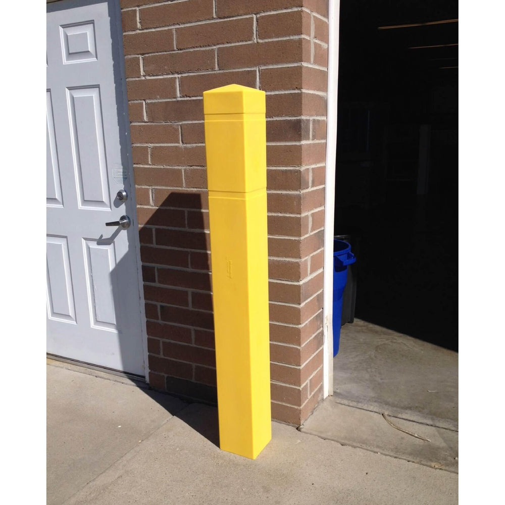 6.5 Inch Square Bollard Cover with Reflective Stripes