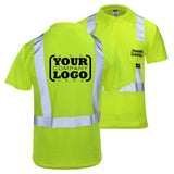 ANSI Class 2 Hi-Vis Short Sleeve Safety Polo Shirt with Moisture Wicking Fabric & Reflective Tape