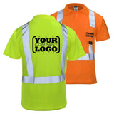 ANSI Class 2 Hi-Vis Short Sleeve Safety Polo Shirt with Moisture Wicking Fabric & Reflective Tape