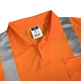 ANSI Class 2 Hi-Vis Long Sleeve Safety Polo Shirt with Moisture Wicking Mesh & Reflective Tape