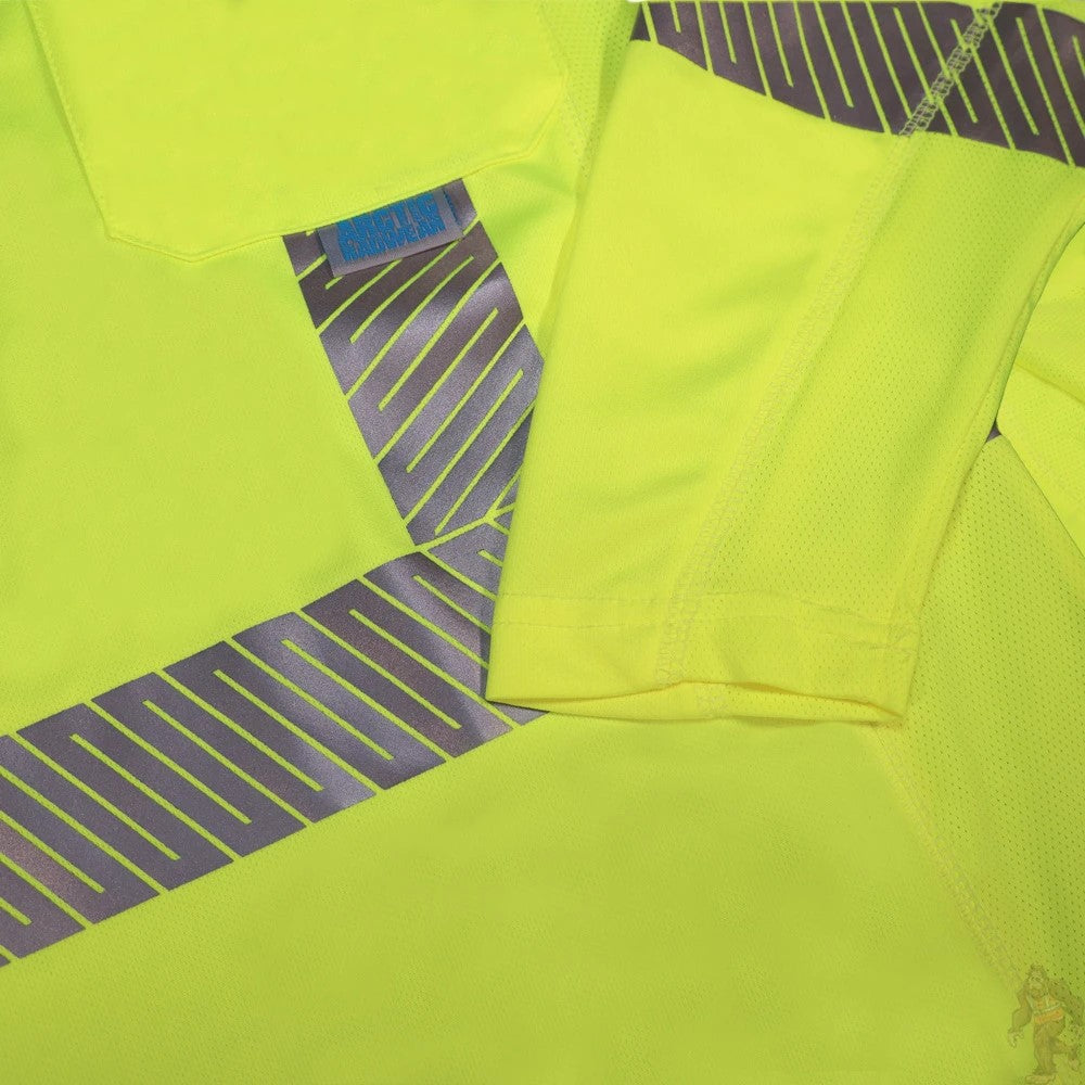 ANSI Class 3 Hi-Vis Long Sleeve Cooling Safety Shirt with Segmented Reflective Tape & Moisture Wicking Fabric