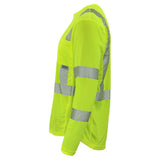 ANSI Class 3 Hi-Vis Long Sleeve Cooling Safety Shirt with Segmented Reflective Tape & Moisture Wicking Fabric