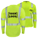 ANSI Class 3 Hi-Vis Long Sleeve Cooling Safety Shirt with Segmented Reflective Tape & Moisture Wicking Fabric